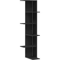 vidaXL Muur Hoekplank met plank Zwart Eiken 36.5 x 36.5 x 140 cm