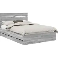 vidaXL Bedframe met lade Grijs Sonoma 160 x 200 cm Ingenieurshout