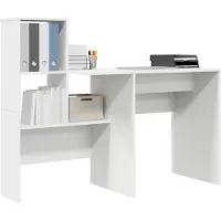 vidaXL Bureau, wit, houtvezel, 131,5 x 50 x 106,5 cm
