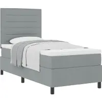 vidaXL Boxspringbed met matras, lichtgrijs, 90 x 190 cm, gestoffeerd