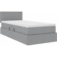 vidaXL Opbergbed met matras Lichtgrijs 90 x 190 cm fluweel