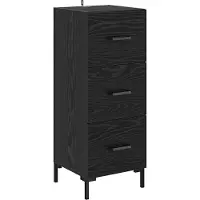 vidaXL Highboard Zwart Eiken 34,5 x 34 x 180 cm Bewerkt hout