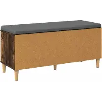 vidaXL Hallenbank met kussen met opslag Gerookte Eik 100 x 38 x 46 cm