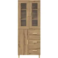 vidaXL Highboard Artisan Eiken 34,5 x 34 x 180 cm Bewerkt hout