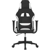 vidaXL Gamestoel stof zwart en wit