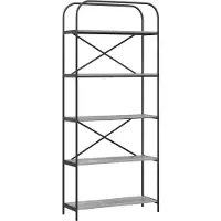 vidaXL Boekenplank 5-laags 80 x 30 x 183 cm Bewerkt hout Grijs Sonoma