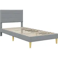 vidaXL Bedframe met matras Lichtgrijs 80 x 200 cm Polyester