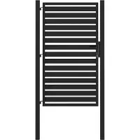 vidaXL Tuinpoort afsluitbaar 100x150 cm aluminium zwart