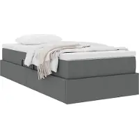 vidaXL Opslag bed met matras Donkergrijs 100 x 200 cm Polyester
