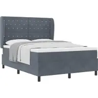 vidaXL Boxspring bed met matras Donkergrijs 190 x 140 cm Fluweel