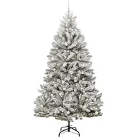 vidaXL Kunstkerstboom met 300 LED Groen en Wit 240 cm PVC en Metalen