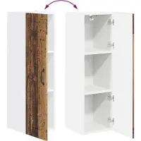 vidaXL Wandkast LUCCA Oud hout 30 x 31 x 100 cm Bewerkt hout
