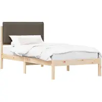 vidaXL Bedframe met Gevoerde Hoofdbord Taupe 100 x 200 cm