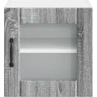 vidaXL Wandglas Kasten LUCCA Grijs sonoma 40 x 31 x 40 cm Bewerkt hout