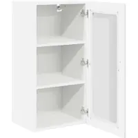 vidaXL Wandglas Kasten LUCCA 2 st Hoogglans Wit Bewerkt hout