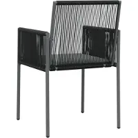 vidaXL Tuinstoelen 2 st met kussens 54x60,5x83,5 cm poly rattan zwart