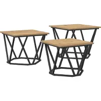 vidaXL Salontafel 3 st Artisan Eiken 50 x 50 x 40 cm