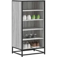 vidaXL Schoenenrek 48x38x97,5 cm bewerkt hout grijs sonoma eikenkleur