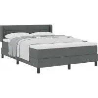 vidaXL Boxspring bed met hoofdeinde Donkergrijs 200 x 160 cm Stof