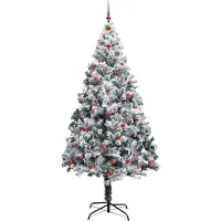 vidaXL Kunstkerstboom met 300 LED Wit 240 cm PVC en Staal en Kunststof