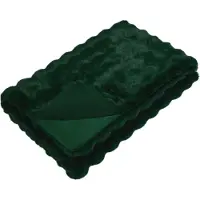vidaXL Antislip deken van imitatie konijnenbont Olite Donkergroen