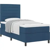 vidaXL Boxspring bed met matras met hoofdeinde Blauw 90 x 190 cm Stof