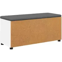 vidaXL Hallenbank Wit 100 x 38 x 46 cm Geengineerd Hout en Stof