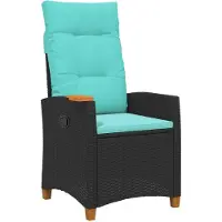 vidaXL Verstelbare stoel met theetafel 62 x 64 x 112 cm poly rattan