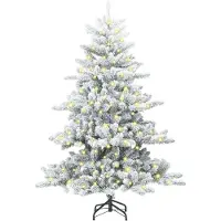 vidaXL Kunstmatige Hinged Kerstboom Wit 180 cm PVC en Staal