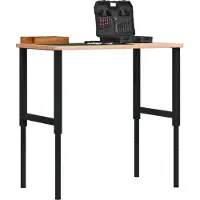 vidaXL Werkbank rechthoekig 100x60x(71,5-98) cm massief beukenhout