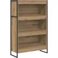 vidaXL Boekenkast 80 x 30 x 121 cm Bewerkt hout Ambachtelijk Eiken