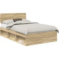 vidaXL Bedframe Sonoma, 120 x 190 cm, massief grenenhout