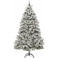 vidaXL Kunstkerstboom met 300 LED Groen en Wit 270 cm PVC en Metalen