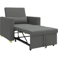 vidaXL Uittrekbare slaapbank eenpersoons Donkergrijs 90 x 165 x 87 cm