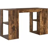vidaXL Bureau Rook Eiken Bewerkt hout 130 x 50,5 x 75 cm
