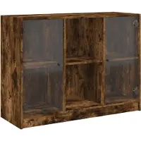 vidaXL Dressoir 102x37x75,5 cm bewerkt hout gerookt eikenkleurig