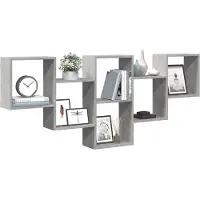vidaXL Wandschap 159x18x66 cm bewerkt hout betongrijs