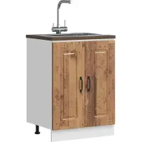vidaXL Spoelbakonderkast Kalmar 60x46x81,5 cm bewerkt hout oud hout
