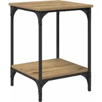 vidaXL Salontafel Artisan Eiken 40 x 40 x 55 cm Bewerkt hout
