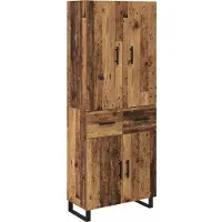 vidaXL - Highboard - met - lade - 2 - pcs - Oud - Hout - 69,5 - x - 34 - x - 180 - cm