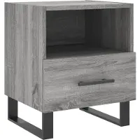 vidaXL Nachtkastje 40x35x47,5 cm bewerkt hout grijs sonoma eikenkleur