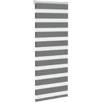 vidaXL Zebra rolgordijn 65x150 cm stofbreedte 60,9 cm donkergrijs