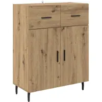 vidaXL Highboard 2 st Artisan Eiken 69,5 x 34 x 180 cm Bewerkt hout
