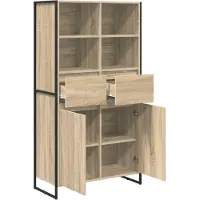 vidaXL Dressoir Sonoma 81 x 36 x 150.5 cm Bewerkt hout