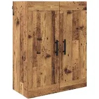 vidaXL Highboard 2 st Oudhout 69,5 x 34 x 180 cm Bewerkt hout en glas