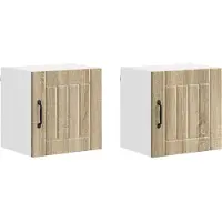 vidaXL Wandkast LUCCA 2 st Sonoma Eiken Bewerkt hout