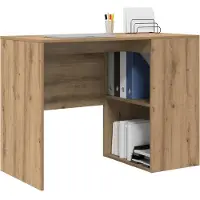 vidaXL Bureau Artisan Eiken Bewerkt hout 102 x 50 x 75 cm