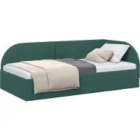 vidaXL Hoek Bed Frame Donkergroen 90 cm x 200 cm Fluweel