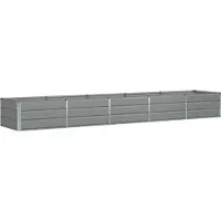 vidaXL Plantenbak Lichtgrijs 400 x 80 x 45 cm Staal