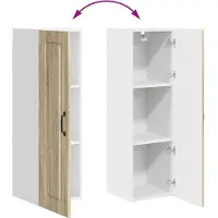 vidaXL Wandkast PORTO Sonoma Eik 30 x 31 x 100 cm Bewerkt hout
